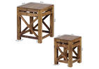 Satztisch "Pali", Sheesham massiv quadratisch Sheeshamfarben  - Sheeshamfarben, Design, Holz (40/40/50cm) - MID.YOU
