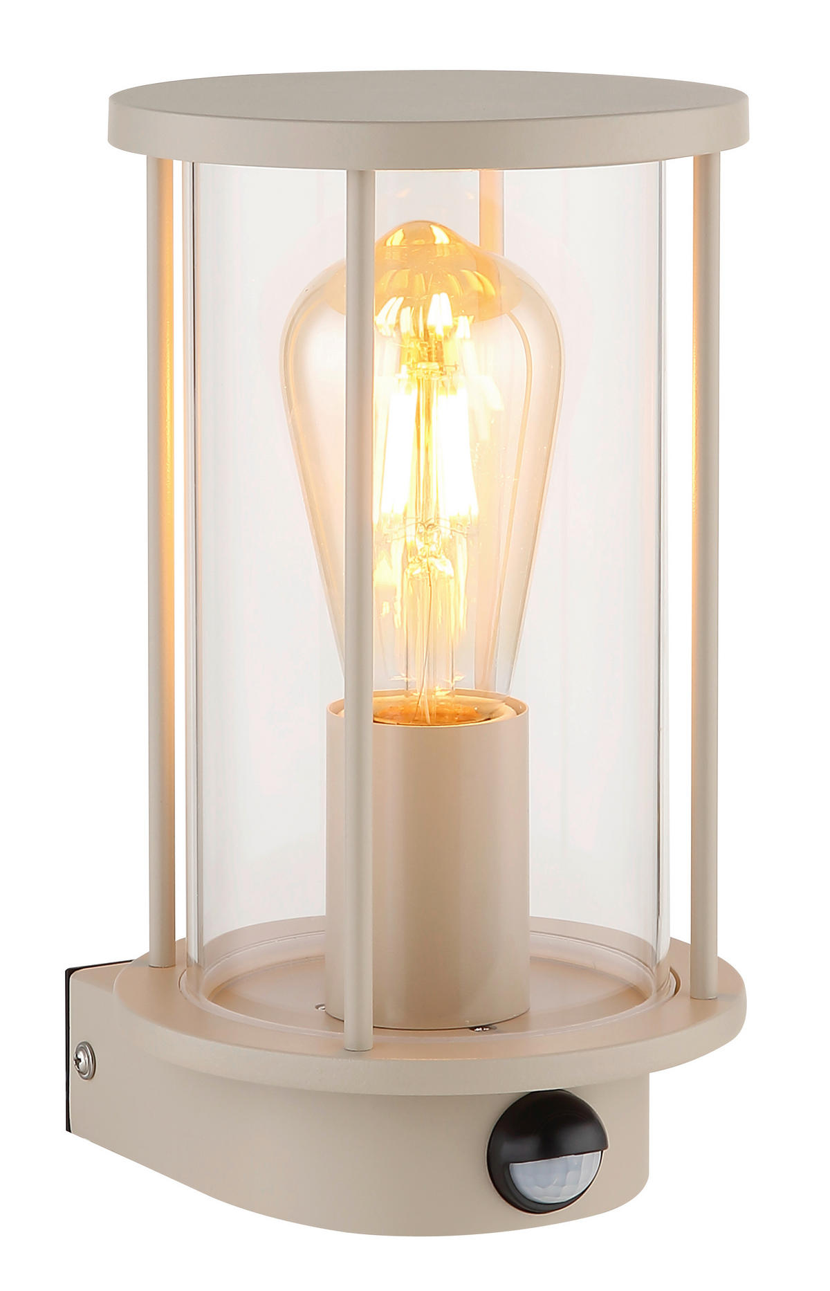 AUSSENLEUCHTE Gracey 14,3/15,2/25,2 cm  - Sandfarben/Klar, KONVENTIONELL, Glas/Metall (14,3/15,2/25,2cm) - Globo