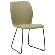 Stuhl in Leder, Metall Olivgrün - Anthrazit/Olivgrün, Design, Leder/Metall (47/89/64cm) - Dieter Knoll