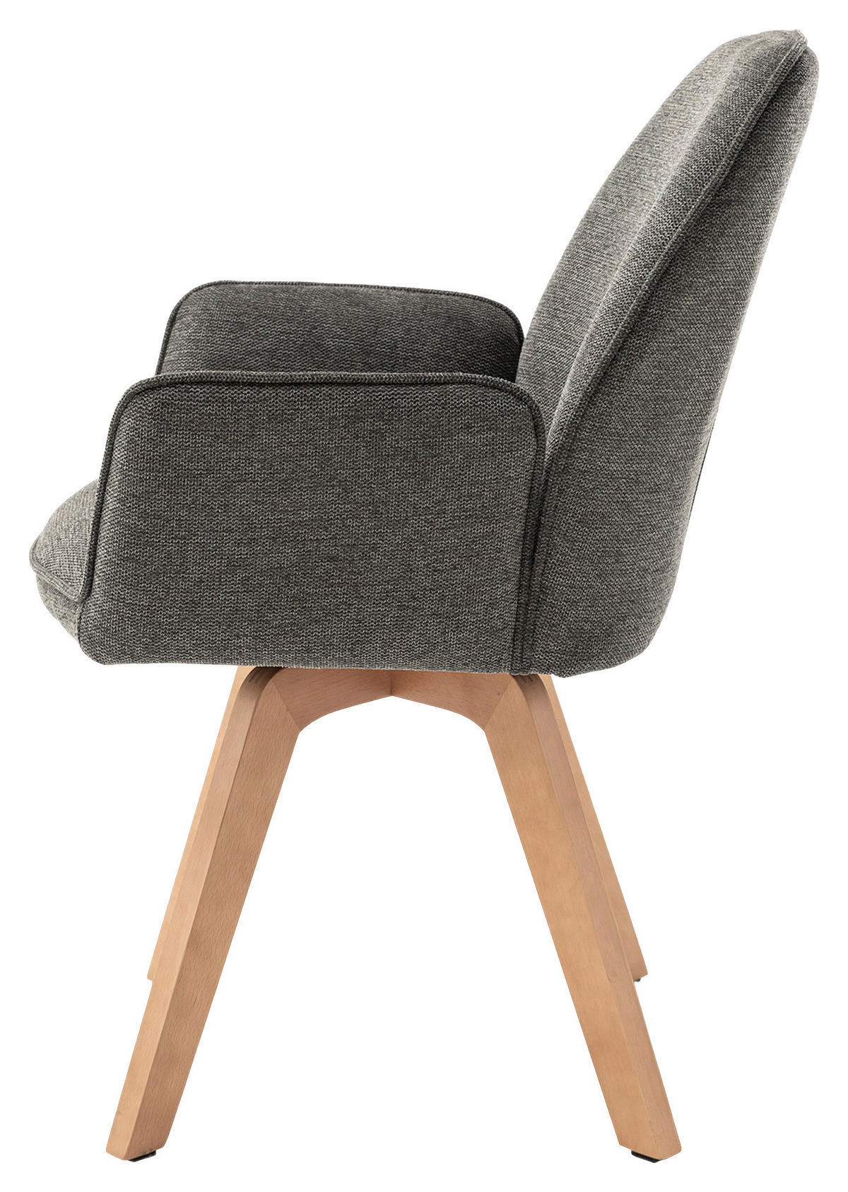 STUHL-SET Webstoff Anthrazit, Buchefarben Buche  - Anthrazit/Buchefarben, MODERN, Holz/Textil (57/89/61cm) - MID.YOU
