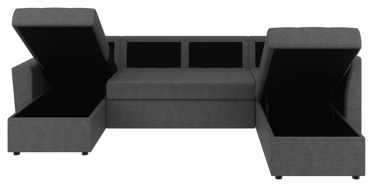 WOHNLANDSCHAFT TERMOLI in Jacquard Grau  - Schwarz/Grau, Design, Kunststoff/Textil (155/297/212cm) - MID.YOU