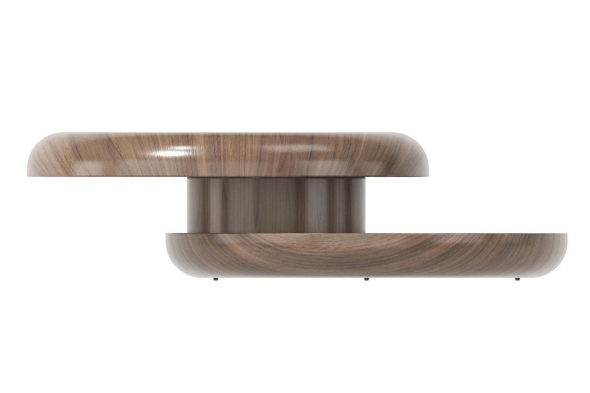 COUCHTISCH furniert 90/90/35 cm rund Walnussfarben  - Walnussfarben, MODERN, Holzwerkstoff (90/90/35cm) - Livetastic