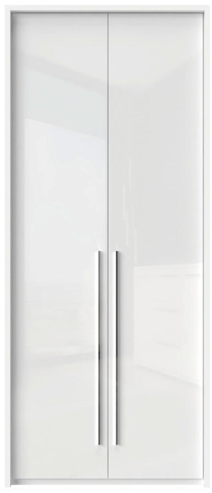 ORMAR SA KLASIČNIM VRATIMA bela visoki sjaj  97/226/60 cm  - bela visoki sjaj/bela, Dizajnerski, pločasti materijal/plastika (97/226/60cm)