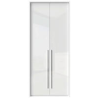 ORMAR SA KLASIČNIM VRATIMA bela visoki sjaj  97/226/60 cm  - bela visoki sjaj/bela, Dizajnerski, pločasti materijal/plastika (97/226/60cm)