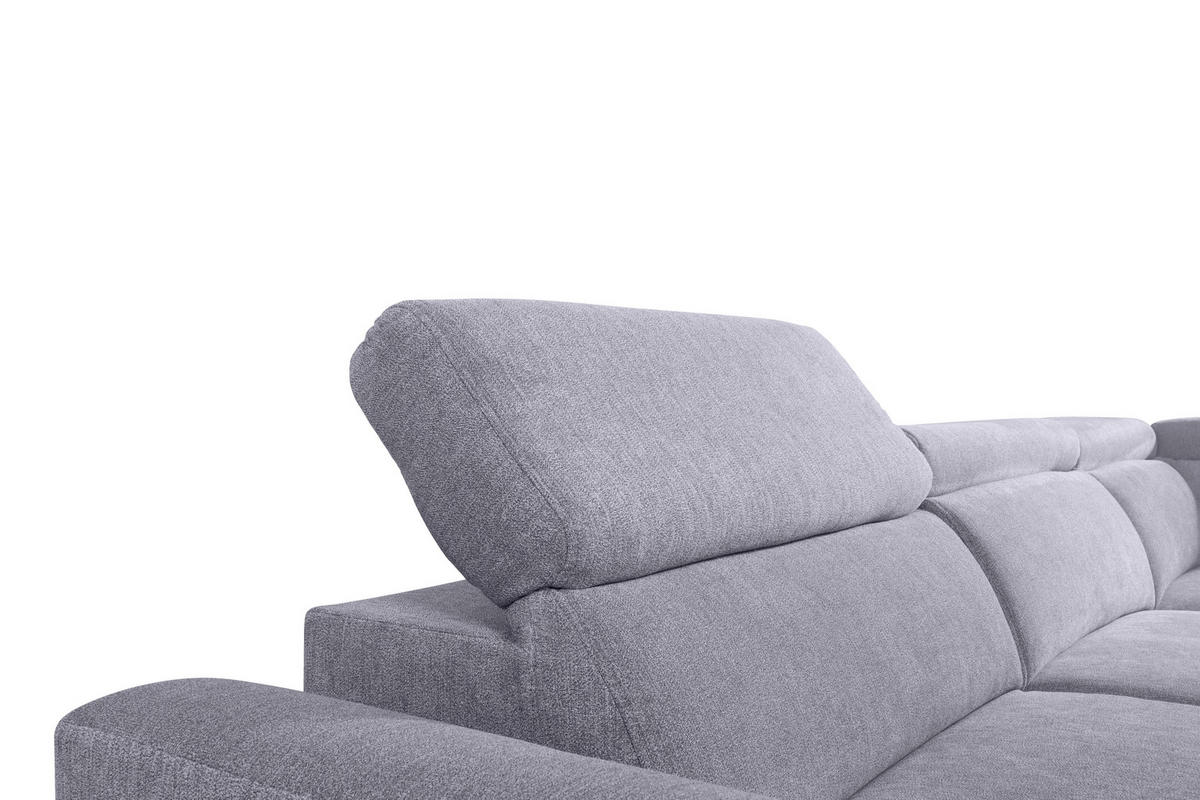 ECKSOFA Grau Velours  - Schwarz/Grau, KONVENTIONELL, Textil/Metall (255/217cm) - Carryhome