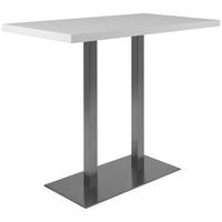 BARSKA MIZA  - barve nerjavečega jekla/bela, Design, kovina/leseni material (120/70/105cm) - MID.YOU
