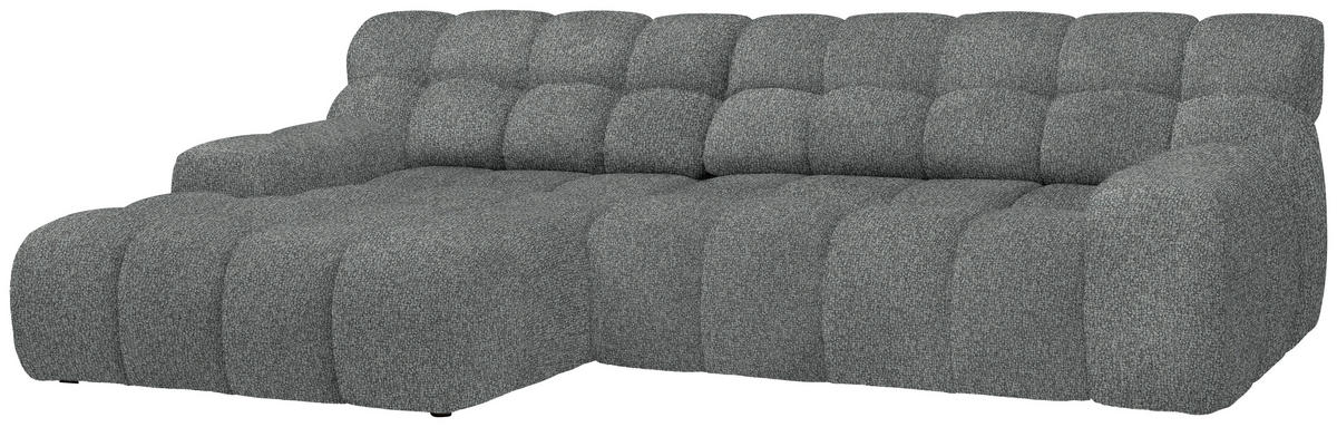 Ecksofa inkl. Funktion Dunkelgrau Webstoff  - Dunkelgrau/Schwarz, MODERN, Kunststoff/Textil (180/297cm) - Welnova