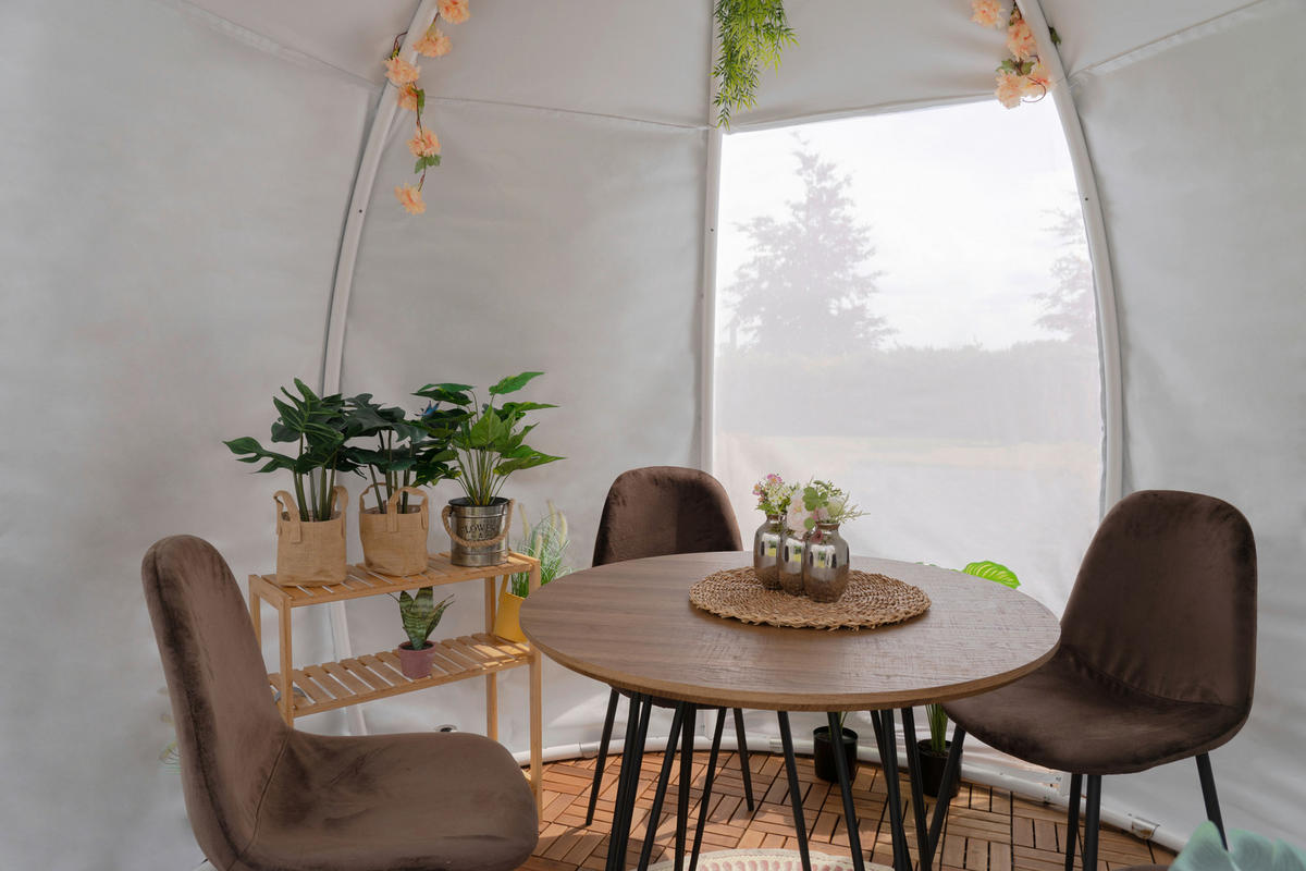 PAVILLON 372/250/372 cm Aluminium  - Silberfarben/Weiß, Basics, Textil/Metall (372/250/372cm)