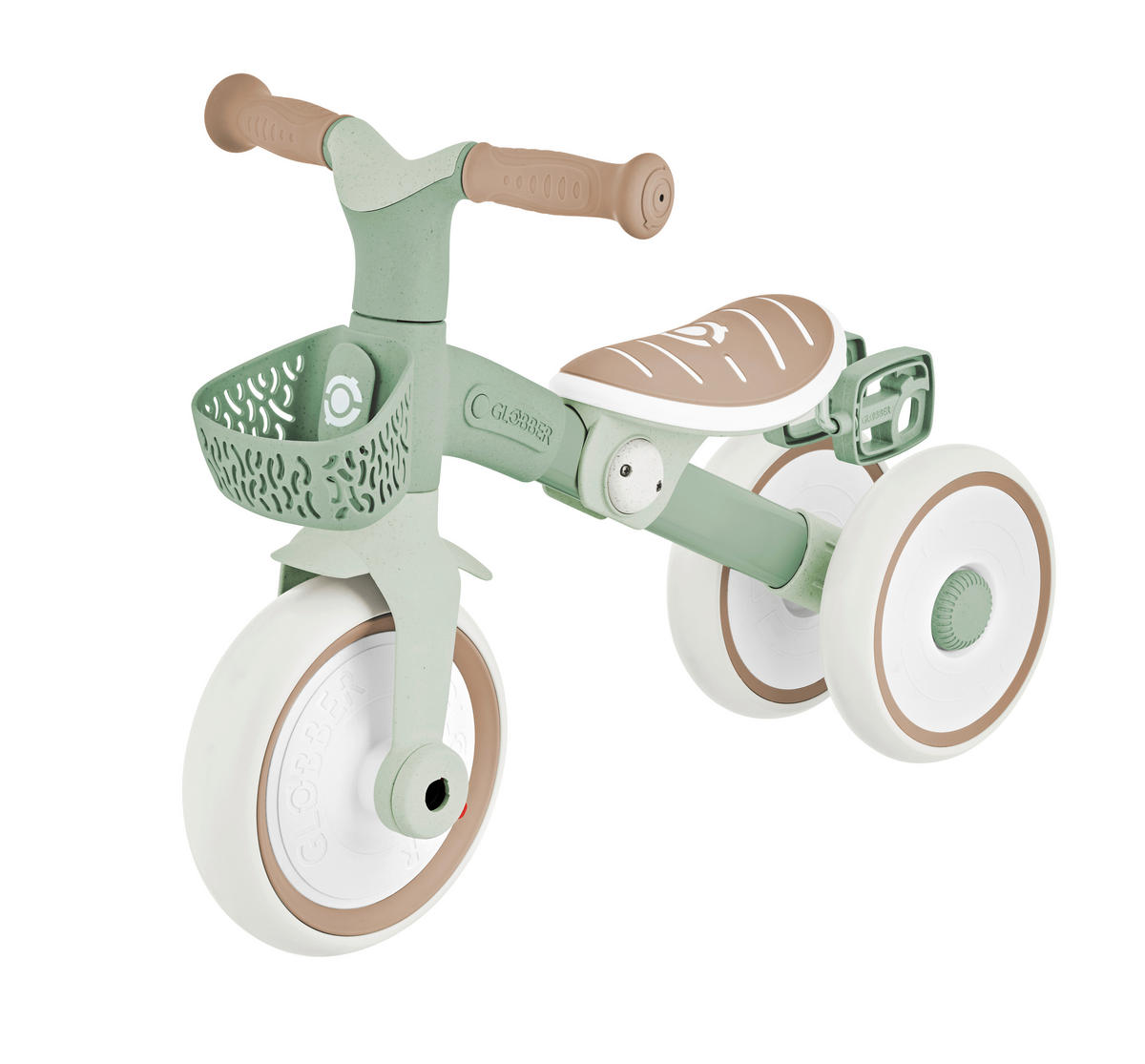 DREIRAD LEARNING TRIKE 2in1 PLUS ECO  - Salbeigrün, Basics, Kunststoff (58.9/41.0/42.7cm) - GLOBBER
