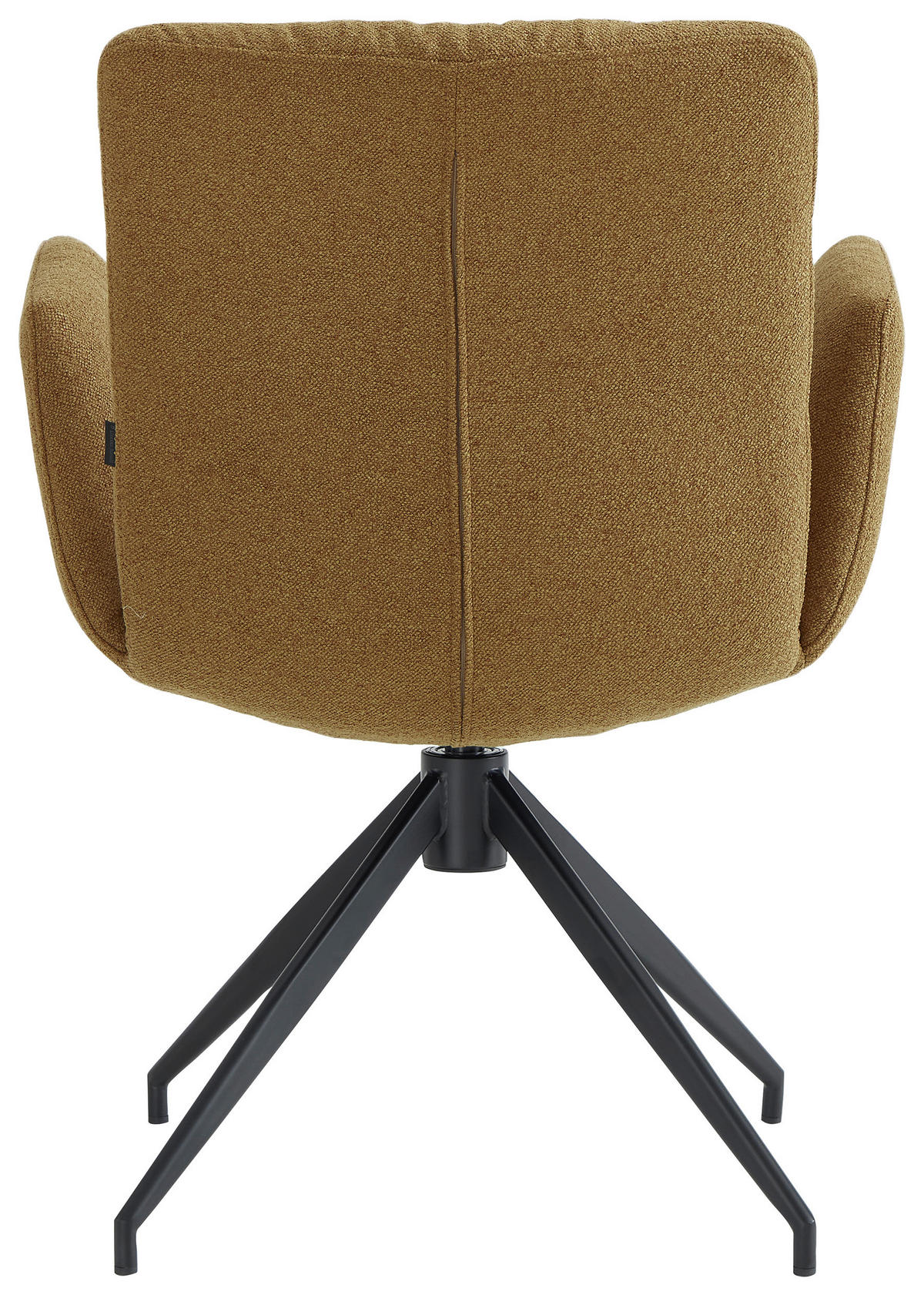ARMLEHNSTUHL  Sitzfläche 360° drehbar Leinenoptik  Schwarz, Karamell  - Karamell/Schwarz, Design, Textil/Metall (62/86/65cm) - Dieter Knoll
