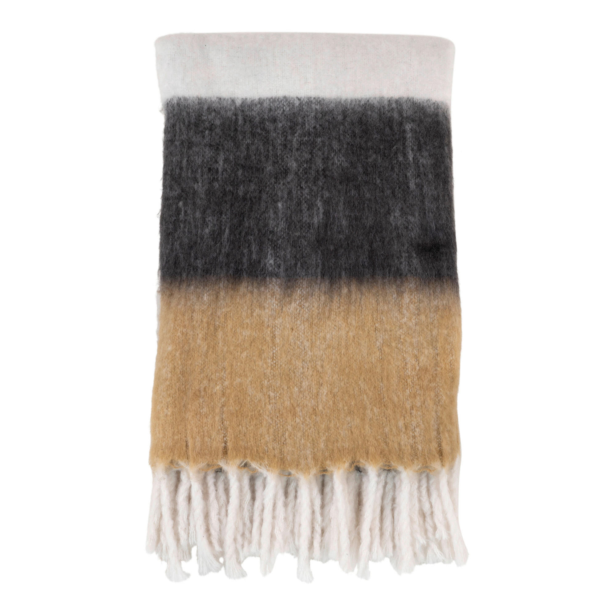 PLÄD 130/170 cm  - vit/ljusbrun, Basics, textil (130/170cm)