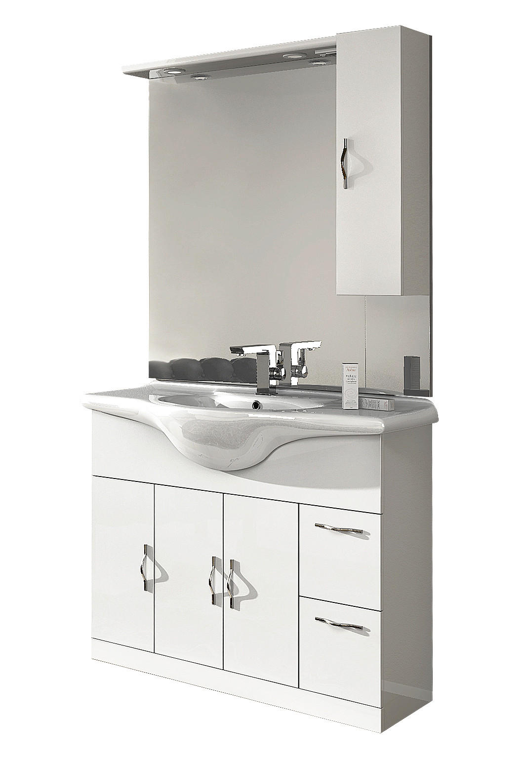 FÜRDŐSZOBABÚTOR - fehér, Basics, faalapú anyag/kerámia (105/190/33,5cm) - Welnova