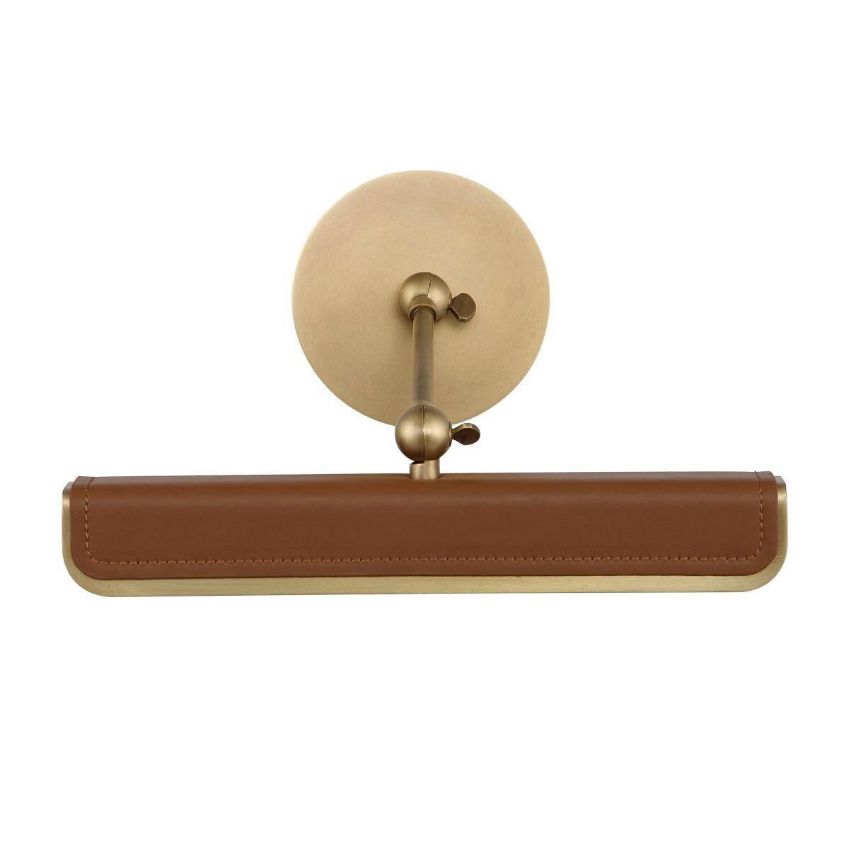 WANDLEUCHTE    - Messingfarben, KONVENTIONELL, Leder/Kunststoff (19,7/30,5/24,8cm) - Elstead Lighting