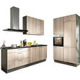 ECKKÜCHE 220/120 cm  in Graphitfarben, Schwarz, Tannenholzfarben  - Tannenholzfarben/Schwarz, Design, Holzwerkstoff/Metall (220/120cm) - Xora