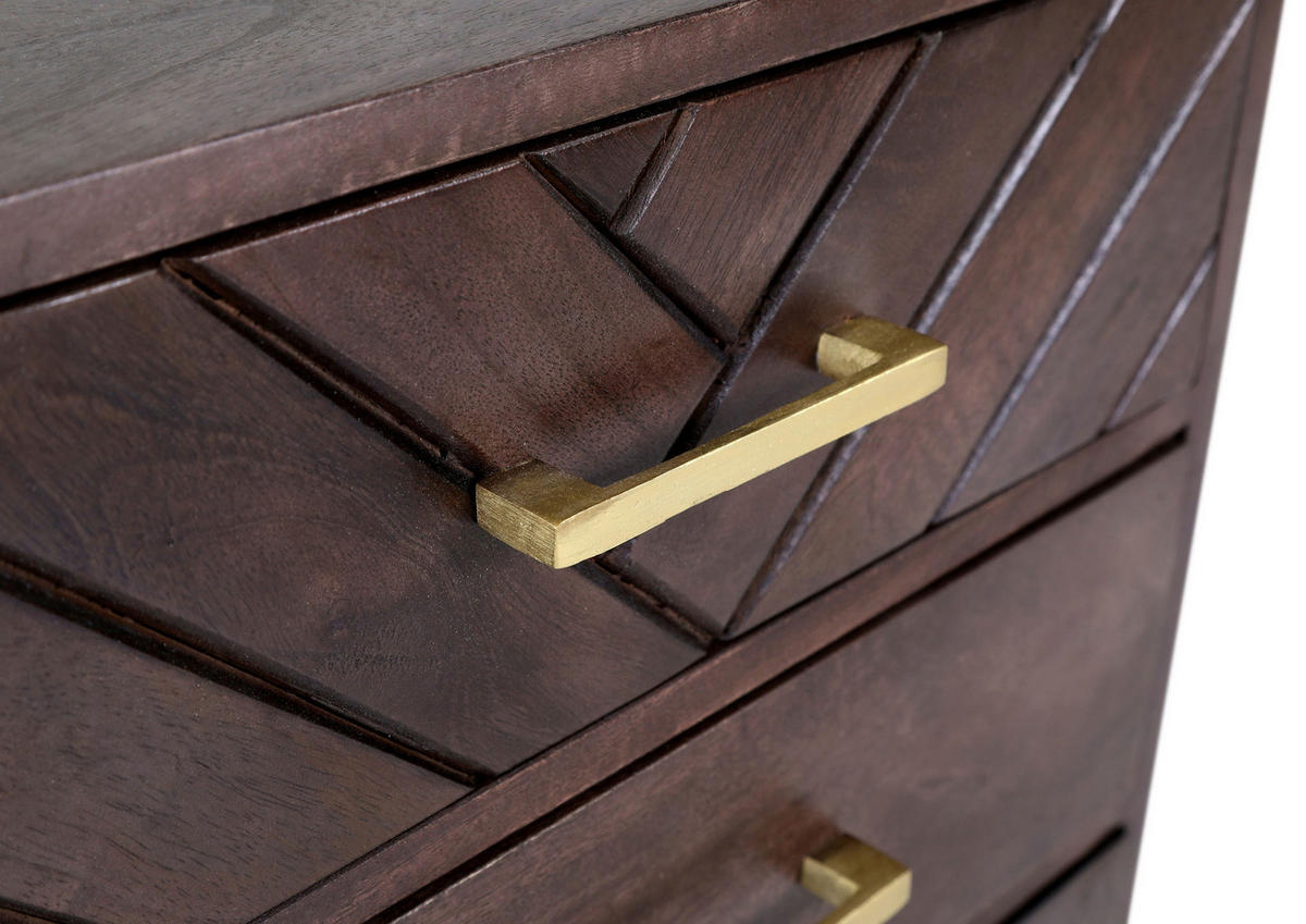 KOMMODE  in 45/60/33 cm  - Goldfarben/Braun, Trend, Holz/Metall (45/60/33cm) - Landscape
