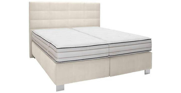 BOXSPRINGBETT 180/200 cm  in Creme  - Creme/Alufarben, KONVENTIONELL, Holzwerkstoff/Textil (180/200cm) - Dieter Knoll