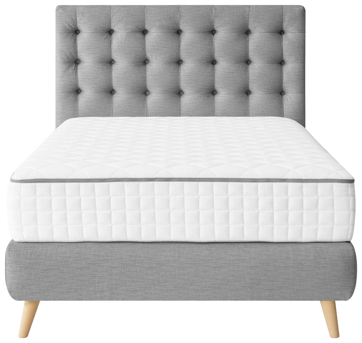 BOXSPRINGBETT 120/200 cm  in Hellgrau  - Hellgrau, Design, Holz/Textil (120/200cm) - Carryhome