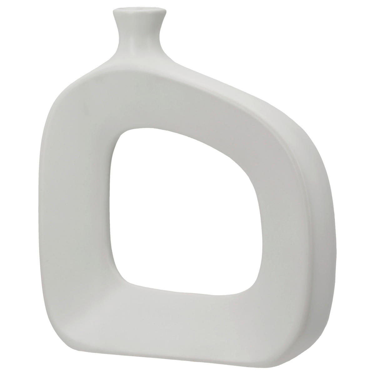 DEKOVASE  - Weiß, Trend, Keramik (20/17,5/5cm) - Ambia Home