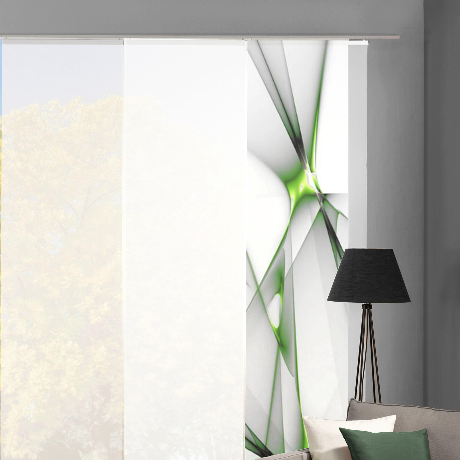 PANELOVÝ ZÁVĚS, 60/245 cm - světle zelená, Basics, textil (60/245cm)