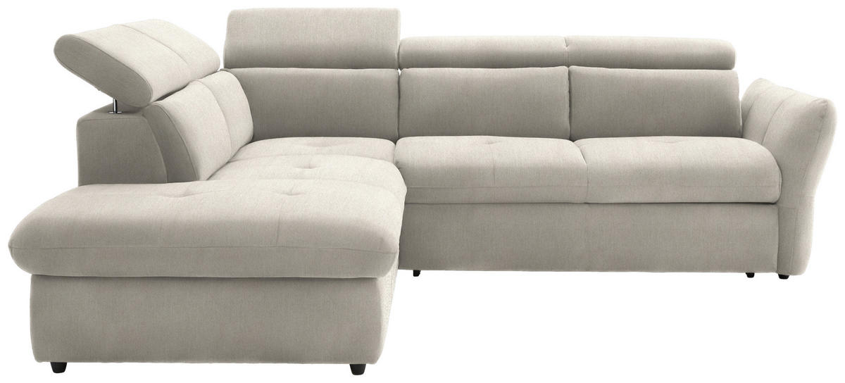 SEDEŽNA GARNITURA, velur krem barve, bež  - črna/krem barve, Design, umetna masa/tekstil (224/254cm) - Stylife