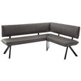 ECKBANK 205/165 cm  in Schwarz, Dunkelgrau  - Dunkelgrau/Schwarz, MODERN, Textil/Metall (205/165cm) - Cantus