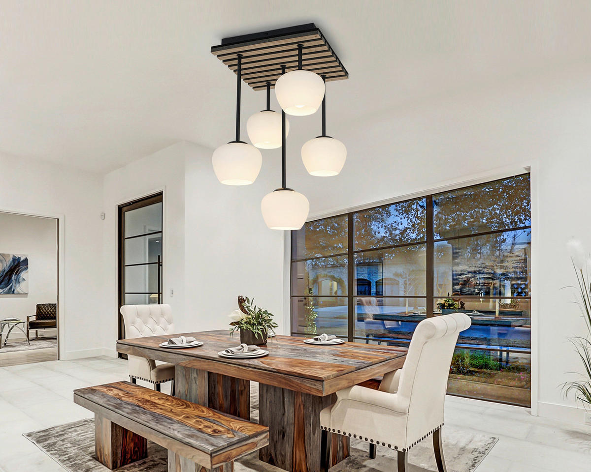 HÄNGELEUCHTE 38/39/59 cm   - Eichefarben/Schwarz, Trend, Glas/Holzwerkstoff (38/39/59cm) - Collet's Monde