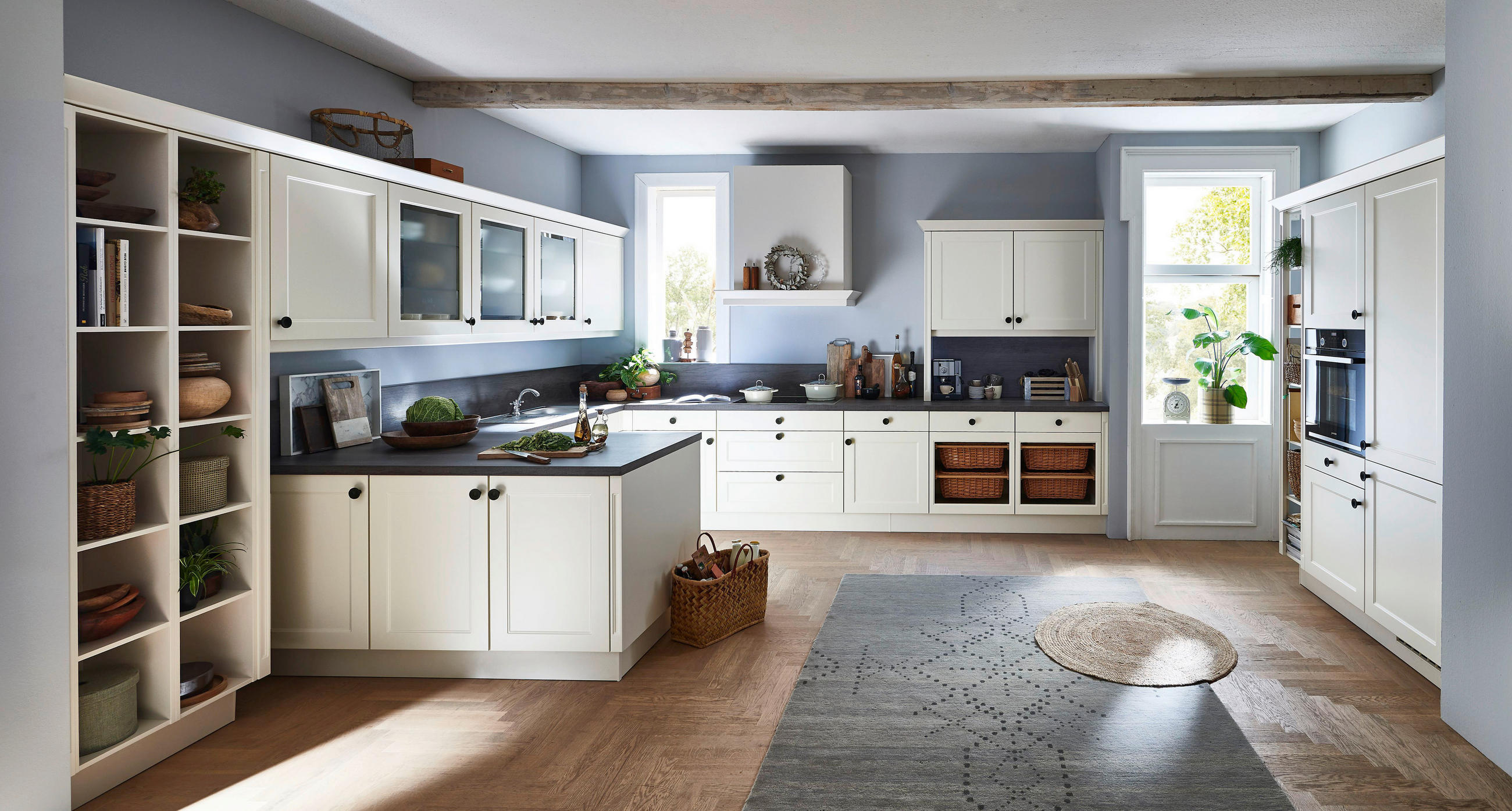 EINBAUKÜCHE   - Magnolie, Design, Holzwerkstoff - Celina