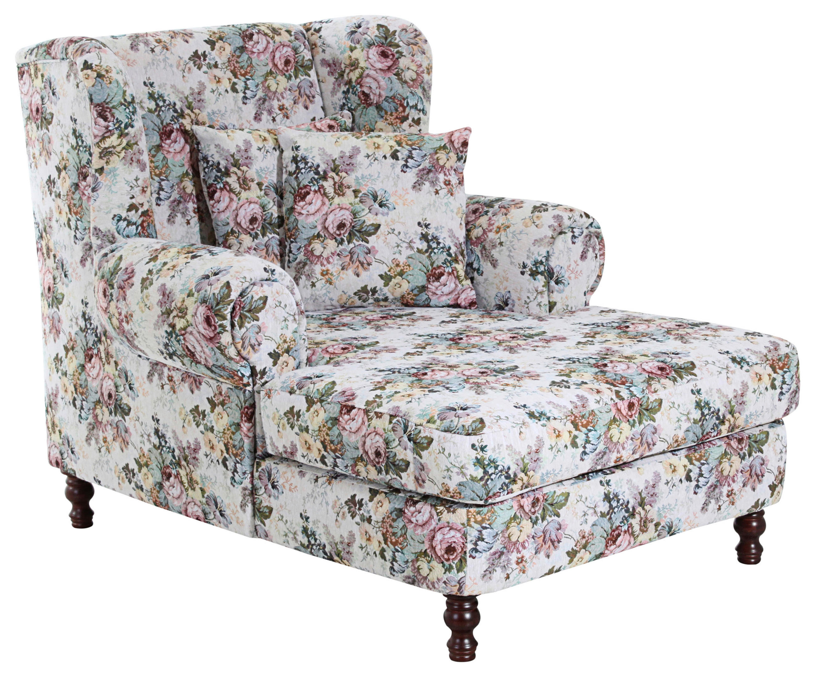 XXL-SESSEL Flachgewebe Rosa    - Nussbaumfarben/Rosa, Design, Holz/Textil (103/103/149cm) - Max Winzer