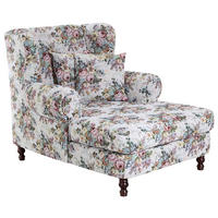 XXL-SESSEL Flachgewebe Rosa    - Nussbaumfarben/Rosa, Design, Holz/Textil (103/103/149cm) - Max Winzer