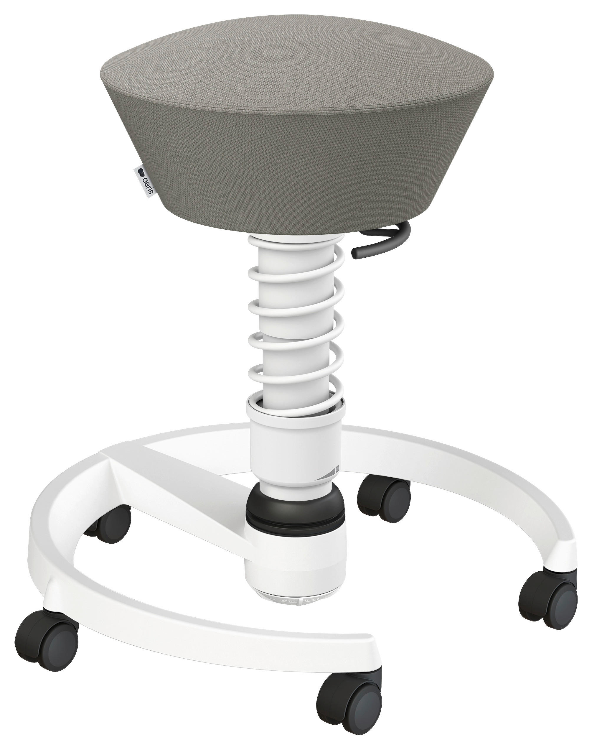 BÜROHOCKER Wollmischung Grau, Weiß  - Weiß/Grau, Basics, Kunststoff/Textil (55/45,66/55cm) - Aeris