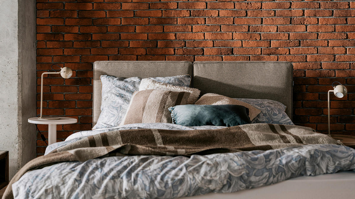 KÁRPITOZOTT ÁGY 160/200 cm   - tölgyfa színű, Basics, faalapú anyag/fa (160/200cm) - Hespo