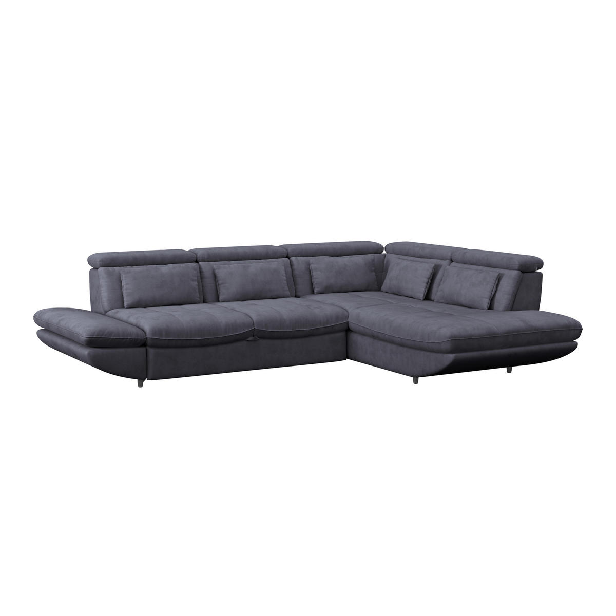 WOHNLANDSCHAFT in Webstoff Dunkelblau  - Schwarz/Dunkelblau, Modern, Kunststoff/Textil (233/311cm) - MID.YOU
