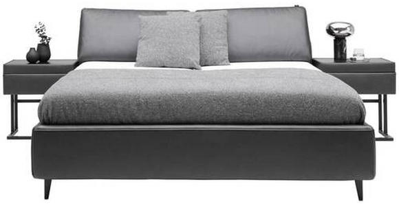 POLSTERBETT Anthrazit 180/200 cm - Anthrazit/Schwarz, Design, Textil/Metall (180/200cm) - Johann Jakob