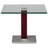 BEISTELLTISCH in Metall, Glas 60/60/46-65 cm - Edelstahlfarben/Weinrot, Design, Glas/Kunststoff (60/60/46-65cm) BEISTELLTISCH in Metall, Glas 60/60/46-65 cm - Edelstahlfarben/Weinrot, Design, Glas/Kunststoff (60/60/46-65cm)