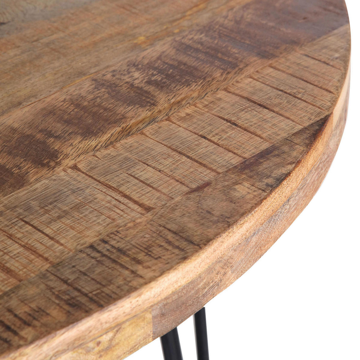 JEDÁLENSKÝ STÔL, mangové drevo, prírodná farba, 105/105/76 cm - čierna/prírodná farba, Lifestyle, kov/drevo (105/105/76cm) - Zandiara