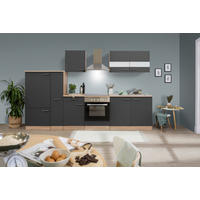 KÜCHENLEERBLOCK 300 cm   in Grau  - Edelstahlfarben/Eichefarben, Basics, Holzwerkstoff/Metall (300cm) - Respekta