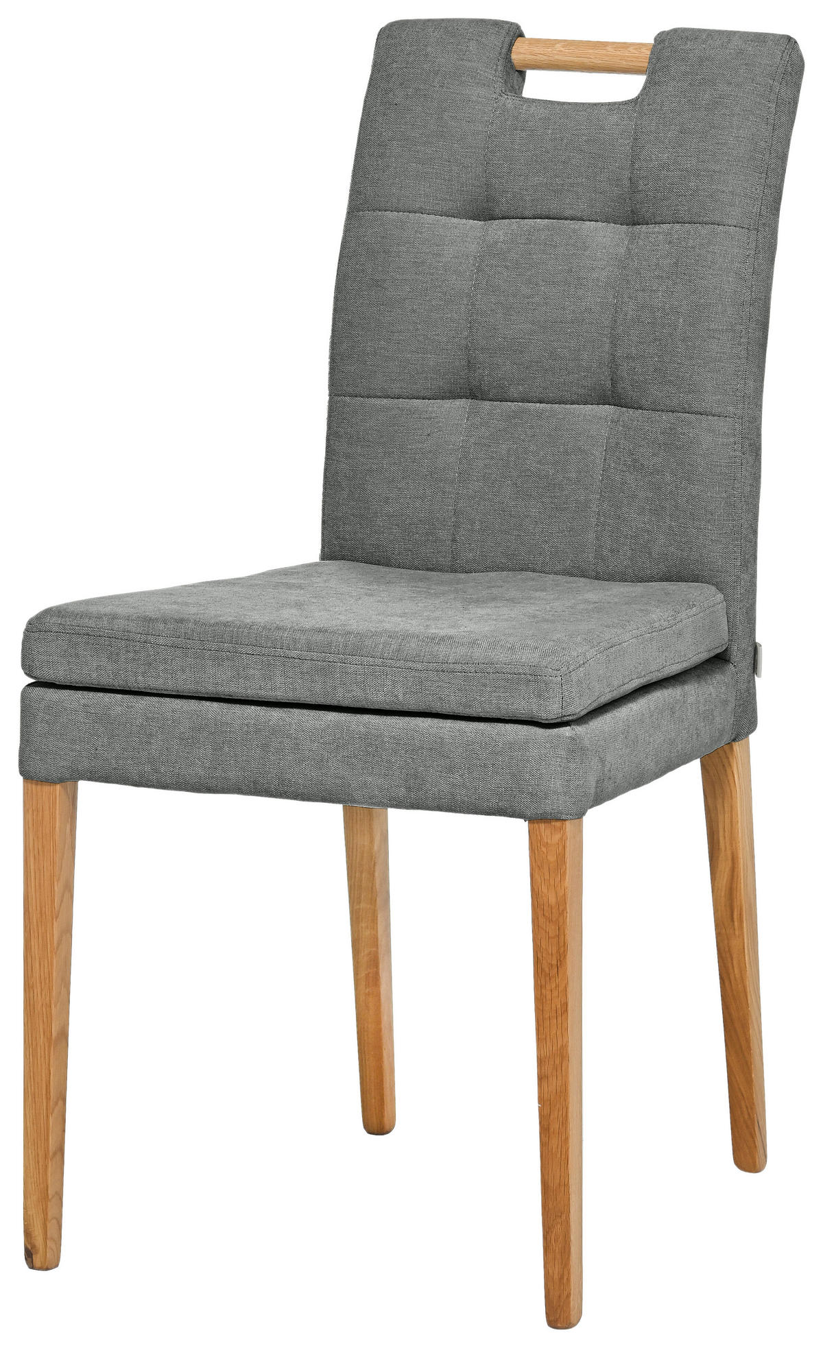 STUHL in Holz, Textil Grau, Eichefarben  - Eichefarben/Grau, KONVENTIONELL, Holz/Textil (47/91,5/59cm) - Celina Home