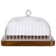 BUTTERDOSE Holz, Glas  - Klar/Akaziefarben, LIFESTYLE, Glas/Holz (17/12,5/10cm) - Novel
