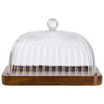 BUTTERDOSE Holz, Glas  - Klar/Akaziefarben, LIFESTYLE, Glas/Holz (17/12,5/10cm) - Novel