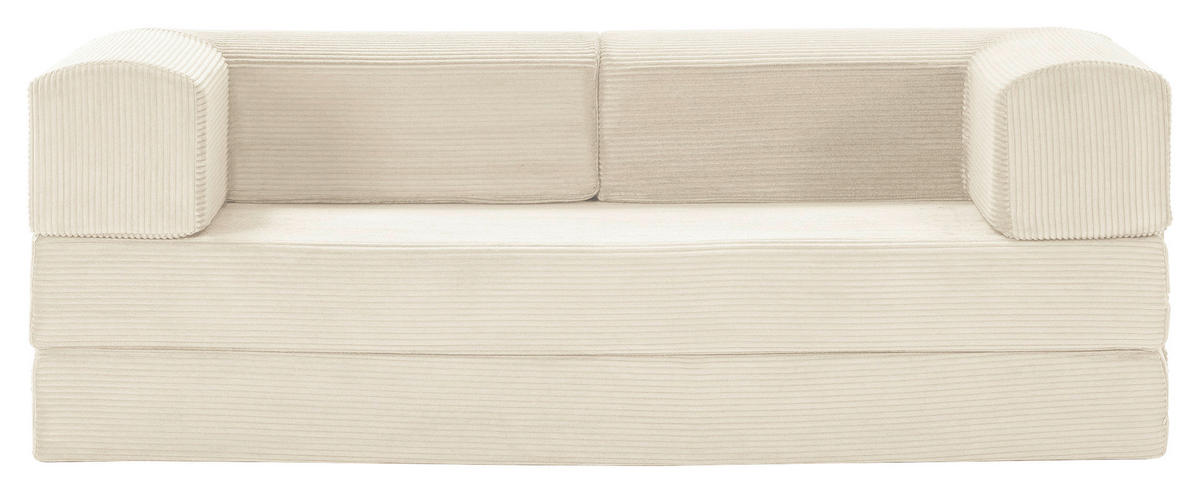 ROZKLADACIA POHOVKA, textil, krémová - krémová, Modern, textil (200/70/90cm) - Livetastic