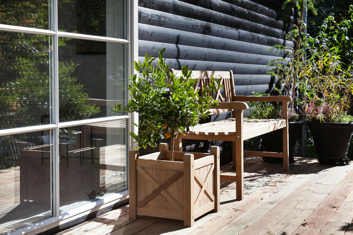 GARTENBANK 58/89/120 cm Teakholz   - Naturfarben/Teakfarben, Natur, Holz (58/89/120cm) - Gardenson