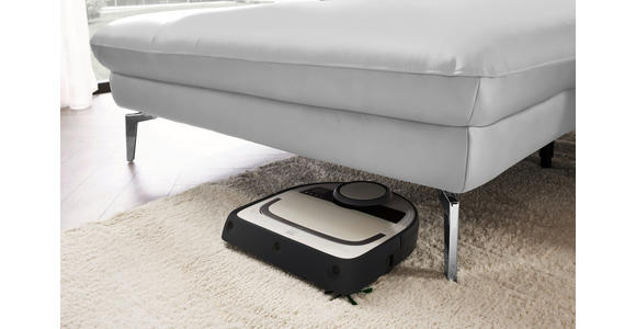 ECKSOFA in Echtleder Weiß 157/325 cm - Schwarz/Weiß, Design, Leder/Metall (157/325cm) - Dieter Knoll