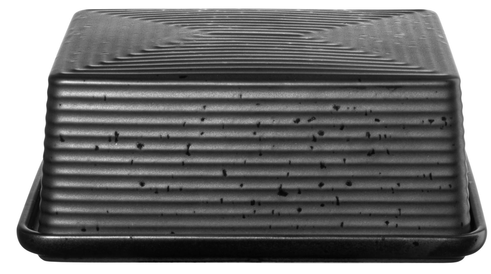 BUTTERDOSE Keramik Steingut  - Schwarz, Basics, Keramik (11,6/15,3/7cm) - ASA