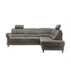 ECKSOFA Graubraun Mikrofaser  - Graubraun/Schwarz, MODERN, Holz/Textil (266/190cm) - Livetastic