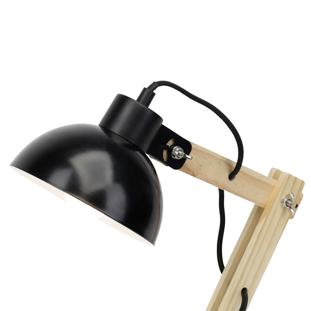 SCHREIBTISCHLEUCHTE Moda   - Schwarz, Natur, Holz/Metall (41,5/16/32cm) - Brilliant