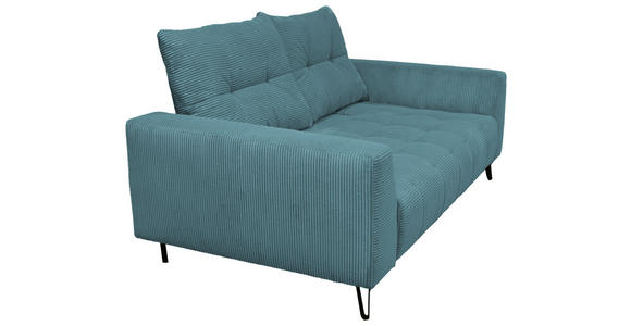 BIGSOFA  in Cord Petrol  - Petrol/Schwarz, KONVENTIONELL, Textil/Metall (246/100/116cm) - Carryhome