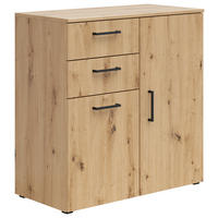 KOMMODE 80/83/40 cm  in Eiche Artisan  - Anthrazit/Schwarz, Modern, Holzwerkstoff/Kunststoff (80/83/40cm)