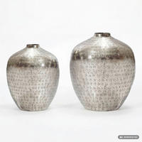 DEKOVASE  - Silberfarben, Design, Metall (25cm) - Livetastic