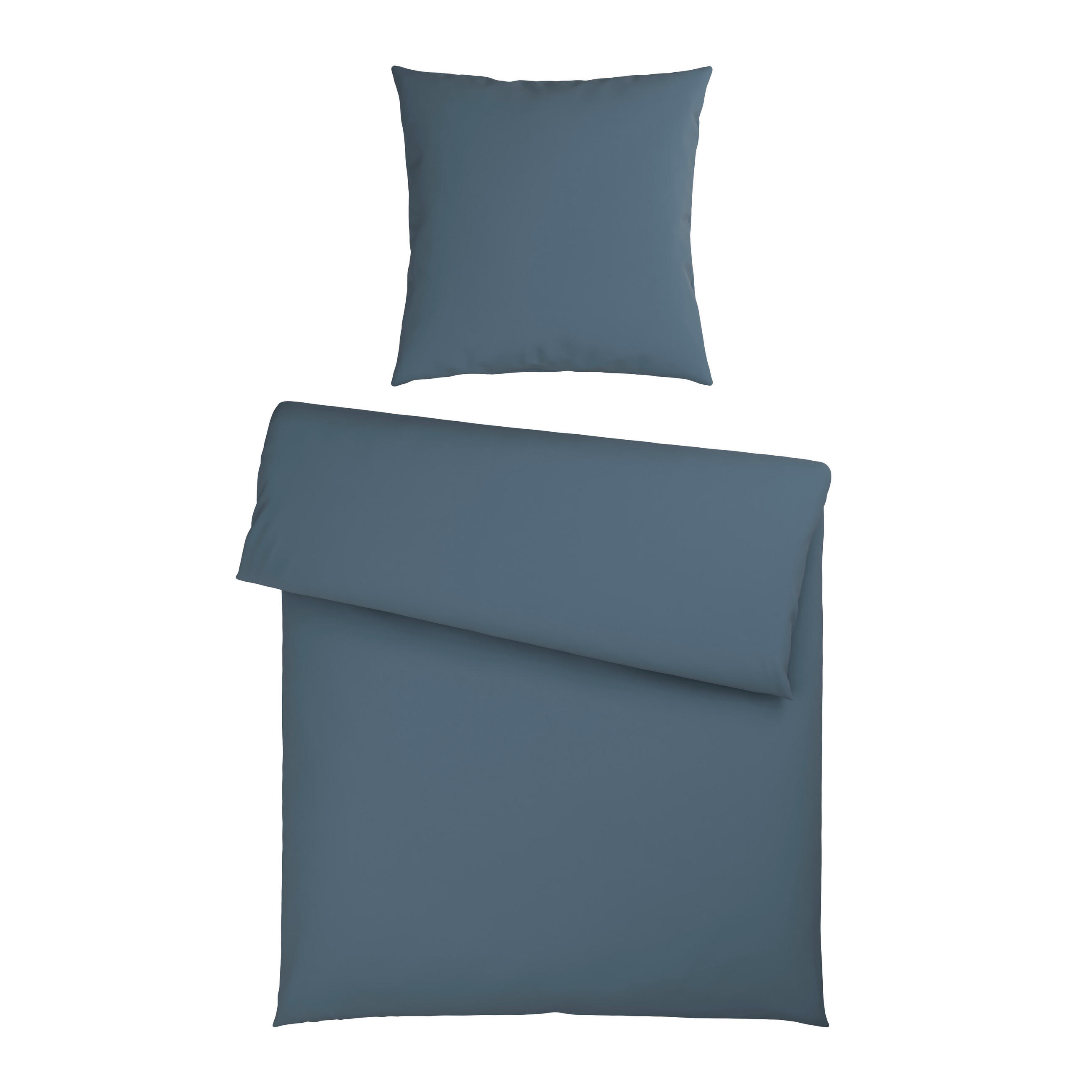 BETTWÄSCHE 2-teilig Kyoto Flachgewebe 135/200 cm  - Dunkelblau, Basics, Textil (135/200cm) - Bio:Vio