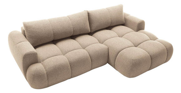 ECKSOFA Hellbraun Struktur  - Hellbraun/Schwarz, KONVENTIONELL, Kunststoff/Textil (272/172cm) - Carryhome